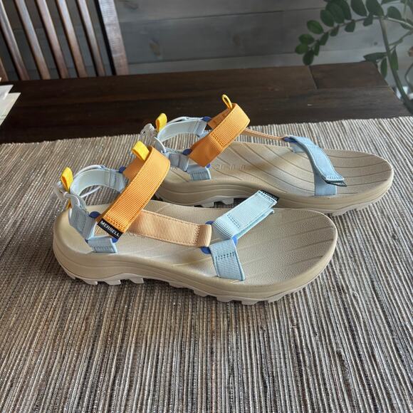 MERRELL | Women's Speed Fusion Sandals Tangelo Ice Blue Sz 9 - Picture 2 of 6